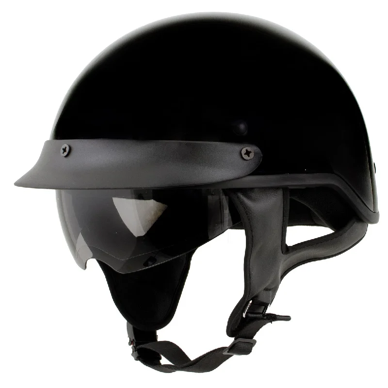 Milwaukee Helmets MPH9719DOT 'Momentum' DOT Black Half Face Motorcycle