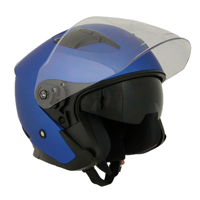 Milwaukee Helmets MPH9823DOT 'Shift' Open Face 3/4 Blue Helmet for Men