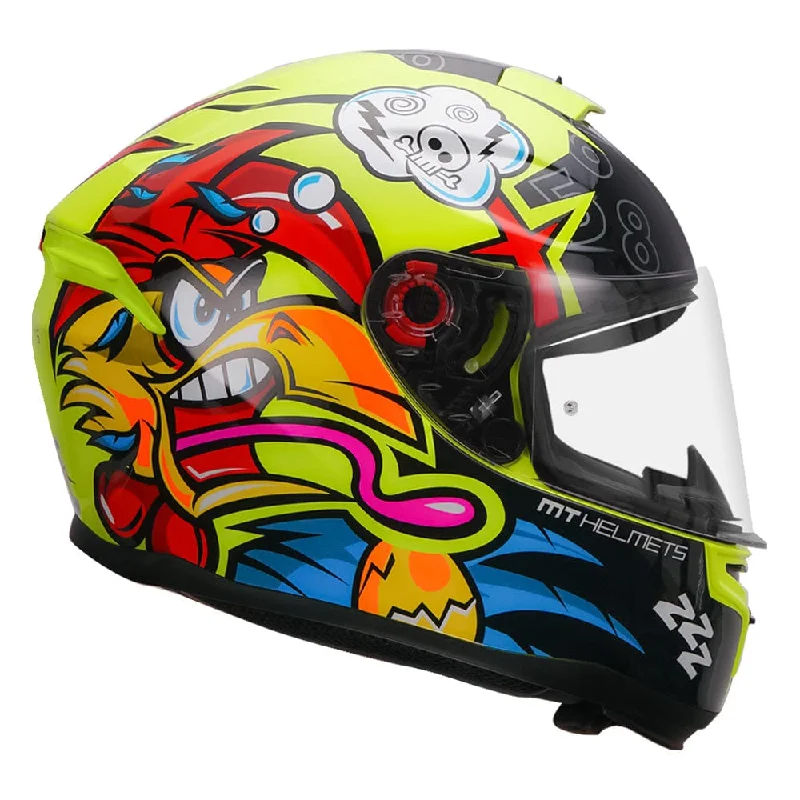 MT HUMMER BRAVE GLOSS FLUORO YELLOW HELMET