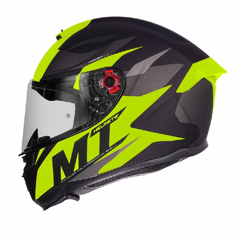 MT HUMMER BRAVE MATT FLUORO YELLOW HELMET