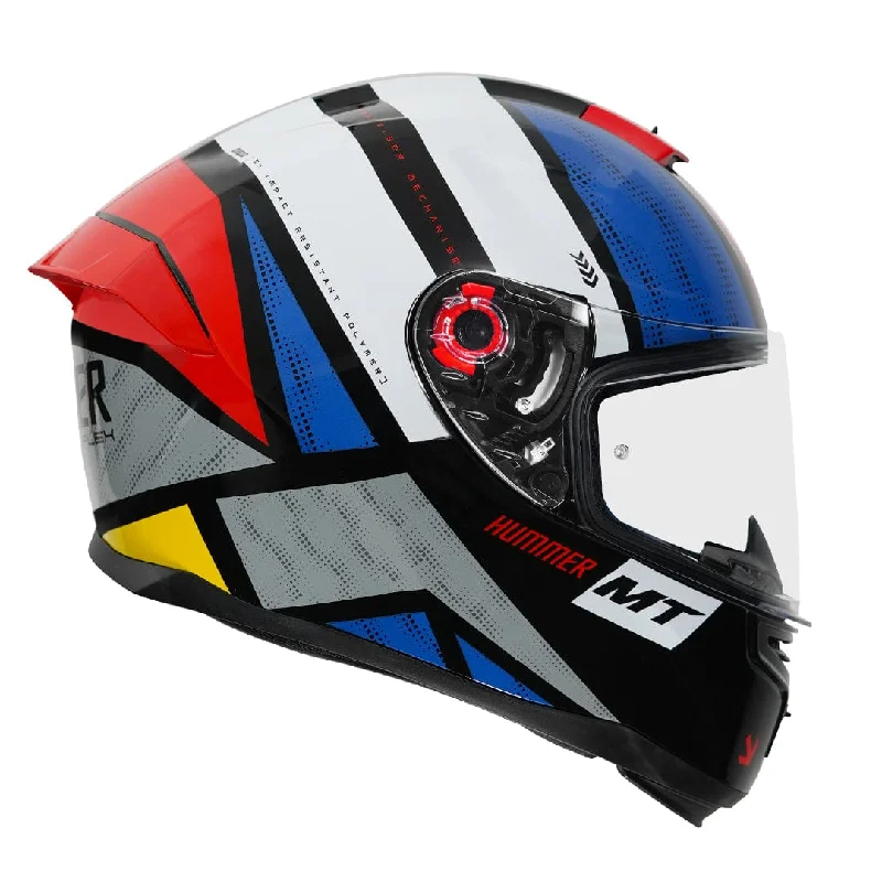 MT HUMMER FLEX GLOSS WHITE BLUE RED HELMET