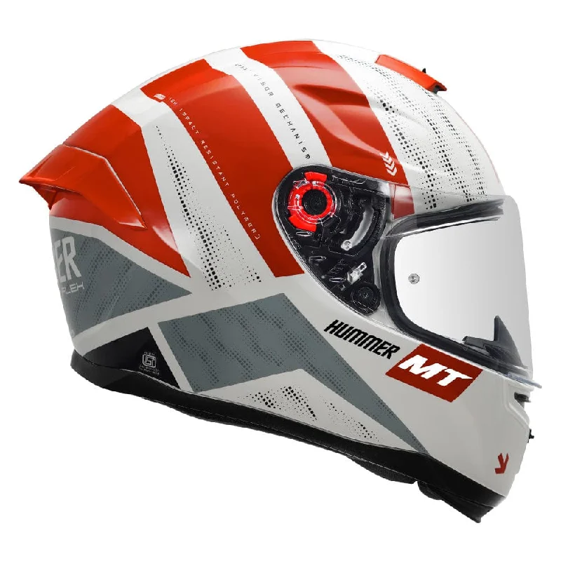 MT HUMMER FLEX GLOSS WHITE RED HELMET