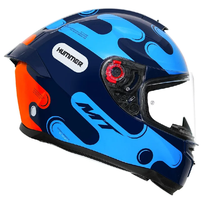 MT HUMMER LIQUER GLOSS BLUE ORANGE HELMET