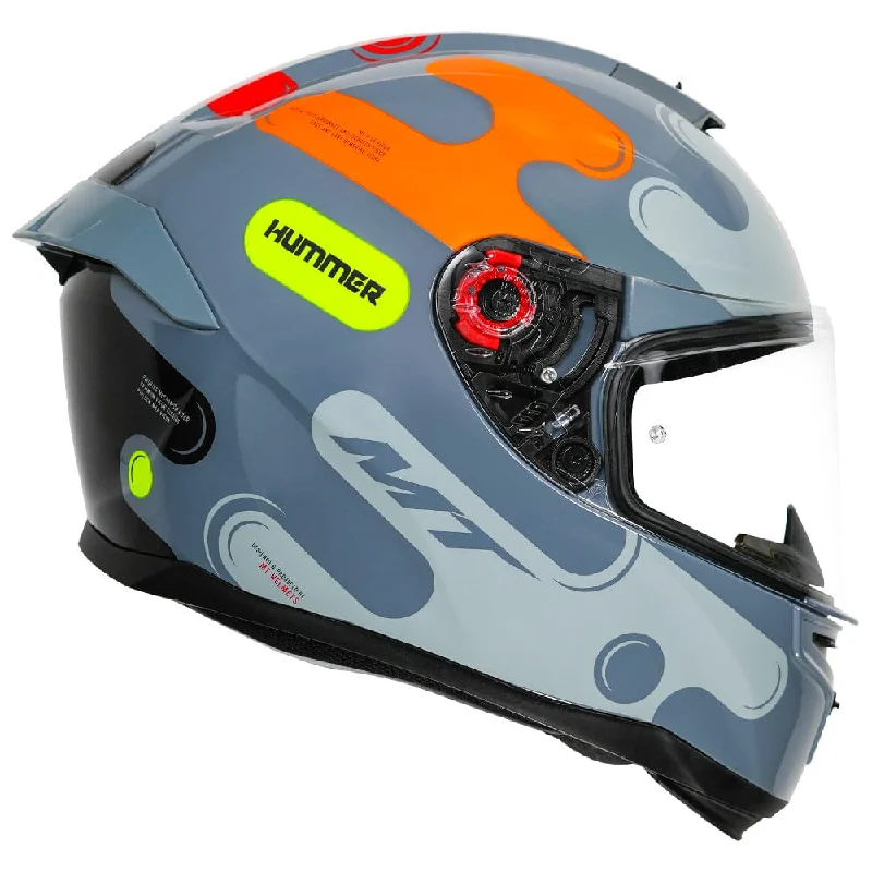 MT HUMMER LIQUER GLOSS GREY ORANGE HELMET