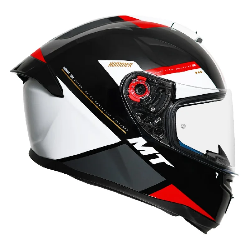 MT HUMMER MIR GLOSS BLACK WHITE RED HELMET