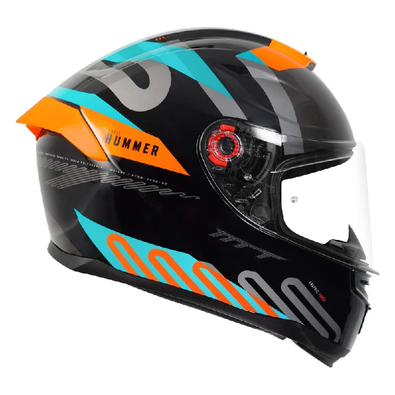 MT HUMMER TUBEX GLOSS BLACK FLUORO ORANGE HELMET