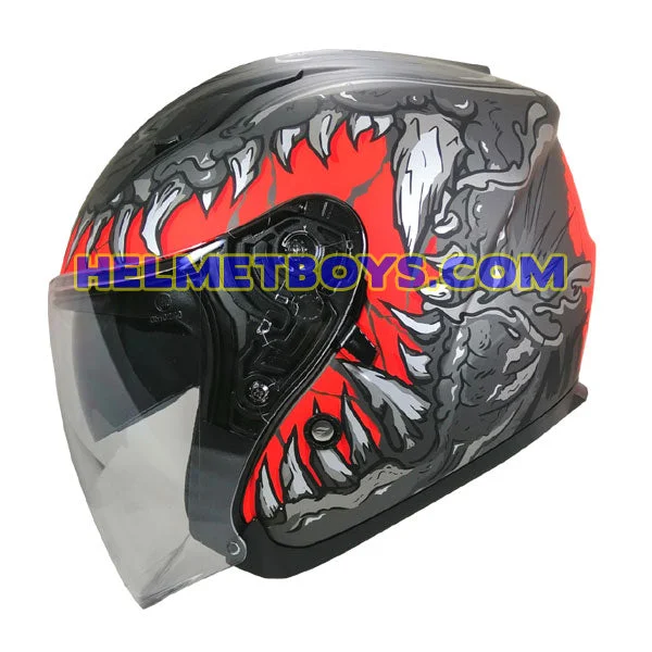 MT Motorcycle Sunvisor Helmet A1 KRAKEN MATT BLACK