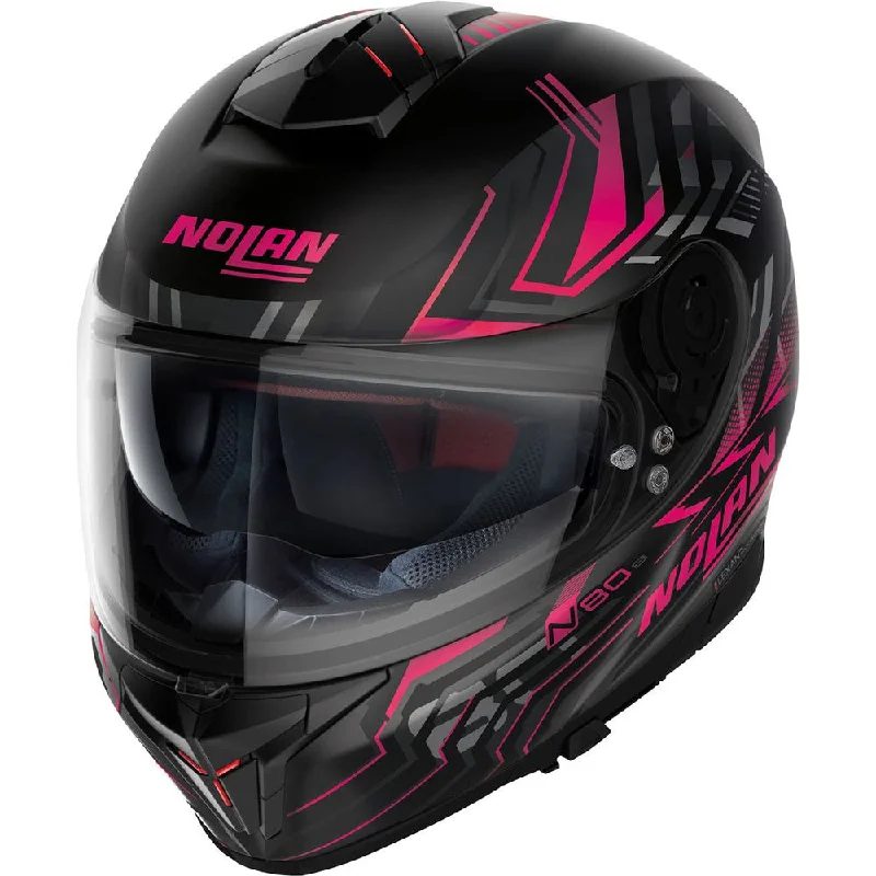 Nolan N80-8 Turbolence N-Com Full Face Helmet Flat Black / Pink