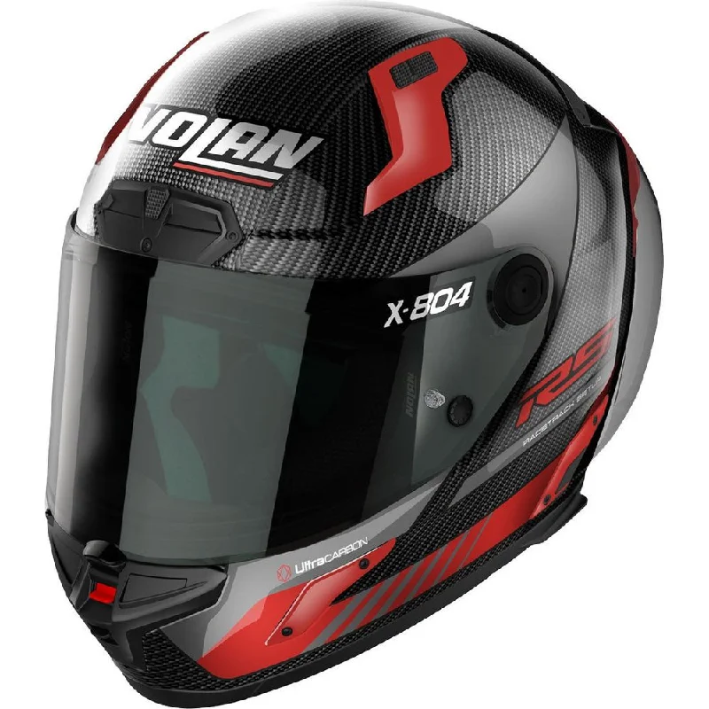 Nolan X-804 RS Ultra Carbon Hot Lap Full Face Helmet Carbon / Red