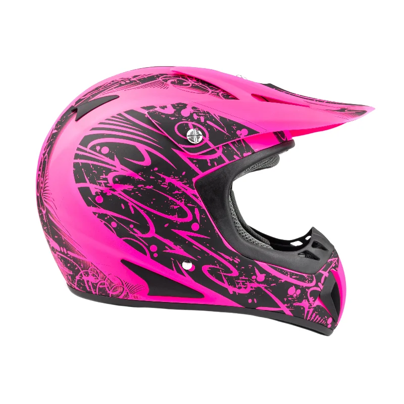 Adult Motocross Helmet Pink and Black