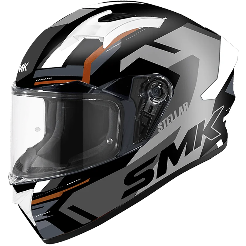 SMK Stellar K Power Gloss Black Grey GL267 Helmet