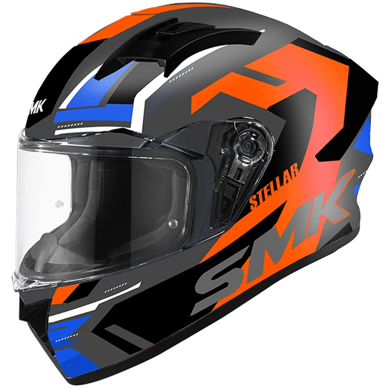 SMK Stellar K Power Gloss Grey Red Orange Blue GL635  Helmet