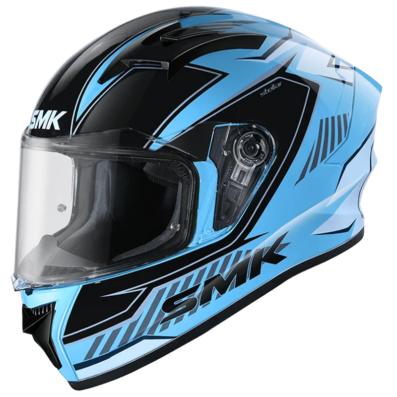 SMK Stellar Sports Adox Gloss Blue White Black GL512 Helmet