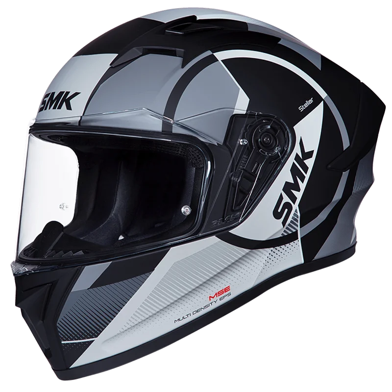 SMK Stellar Sports Faro MA266 Matt Black Grey Helmet