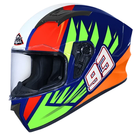 SMK Stellar Wings Gloss Fluro Blue Red GL543 Helmet