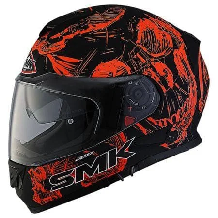 SMK Twister Skull Matt Black-Orange MA270