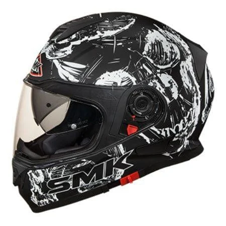 SMK Twister Skull Matt Black-White MA210