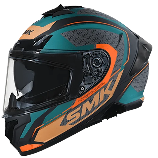 SMK Typhoon Helmet RD1 Gloss Black Green Orange GL287