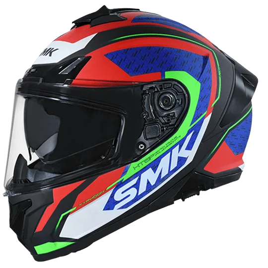 SMK Typhoon Helmet RD1 Gloss Black Red Blue GL235