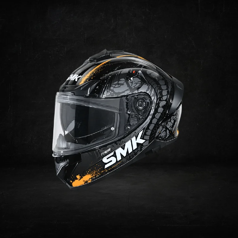 SMK Typhoon Helmet Reptile Matt Black Grey Orange  MA267