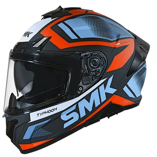 SMK Typhoon Helmet Thorn Gloss Black Orange Grey GL276