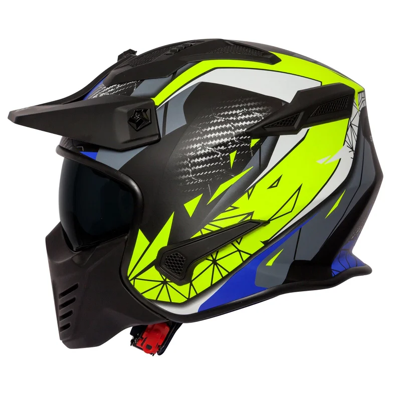 Spada Storm Trails Helmet - Matt Black/Blue/Fluo