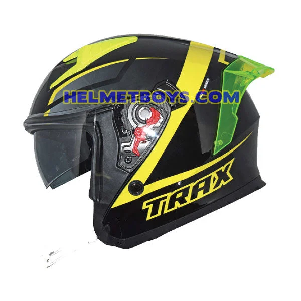 TRAX TZ301 G4 GLOSSY YELLOW Motorcycle Sunvisor Helmet