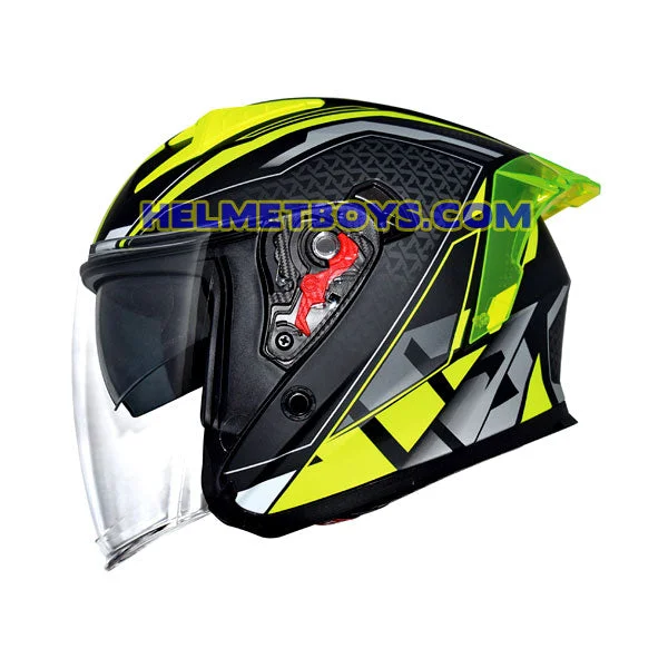 TRAX TZ301 G4 MATT YELLOW Motorcycle Sunvisor Helmet