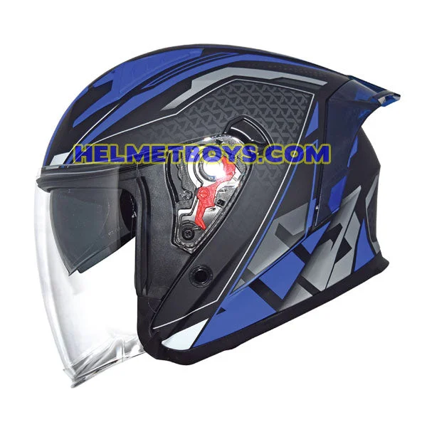 TRAX TZ301 G5 MATT BLUE Motorcycle Sunvisor Helmet