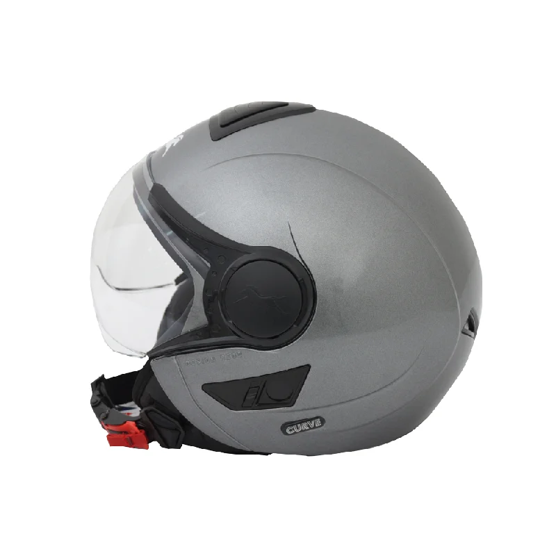 TVS Half Face Helmet Curve Motorbike Helmet (Grey)