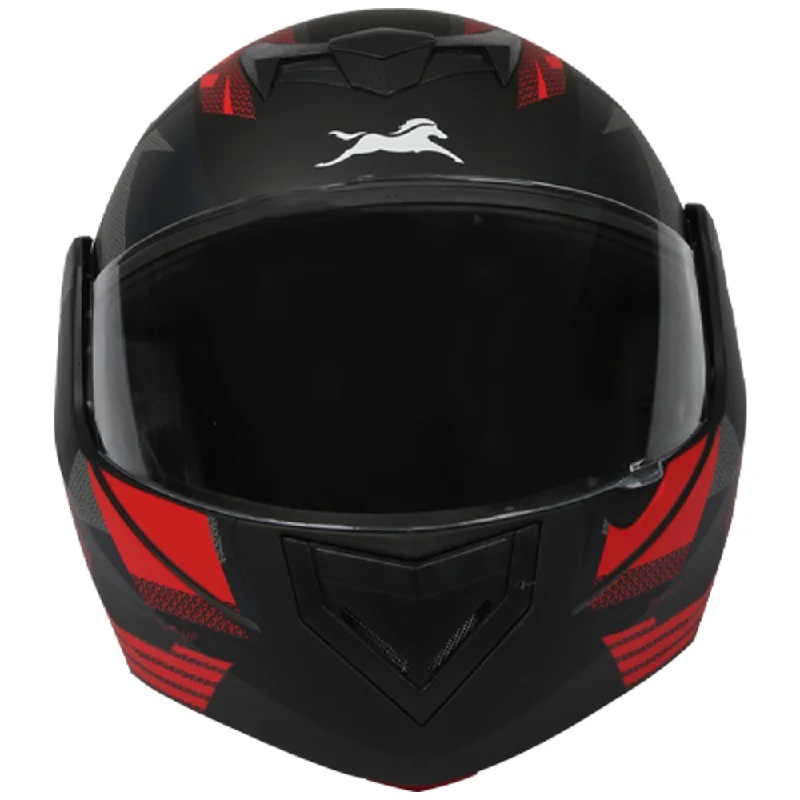 TVS Flip up Full Face Helmet - Color: Red and Black