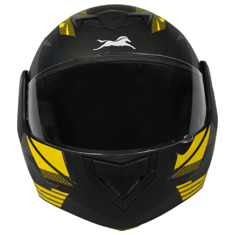 TVS Flip up Full Face Helmet - Color: Yellow and Black