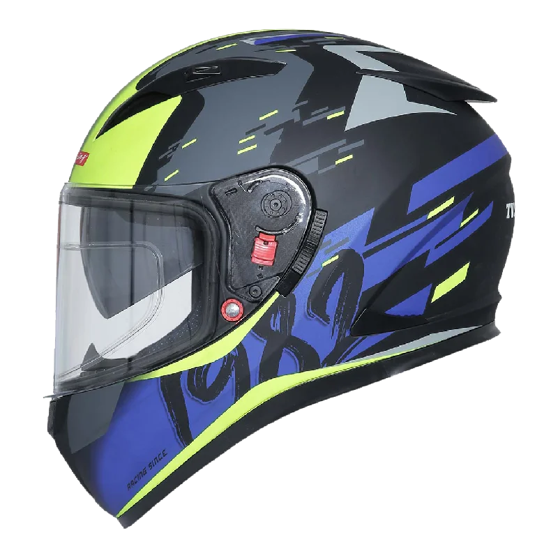 TVS Racing Dual Visor Helmet for Men – Anti-Fog Pin-Lock, Aerodynamic Design & DOT/ISI/ECE Certified – Premium Full Face Helmet For Men