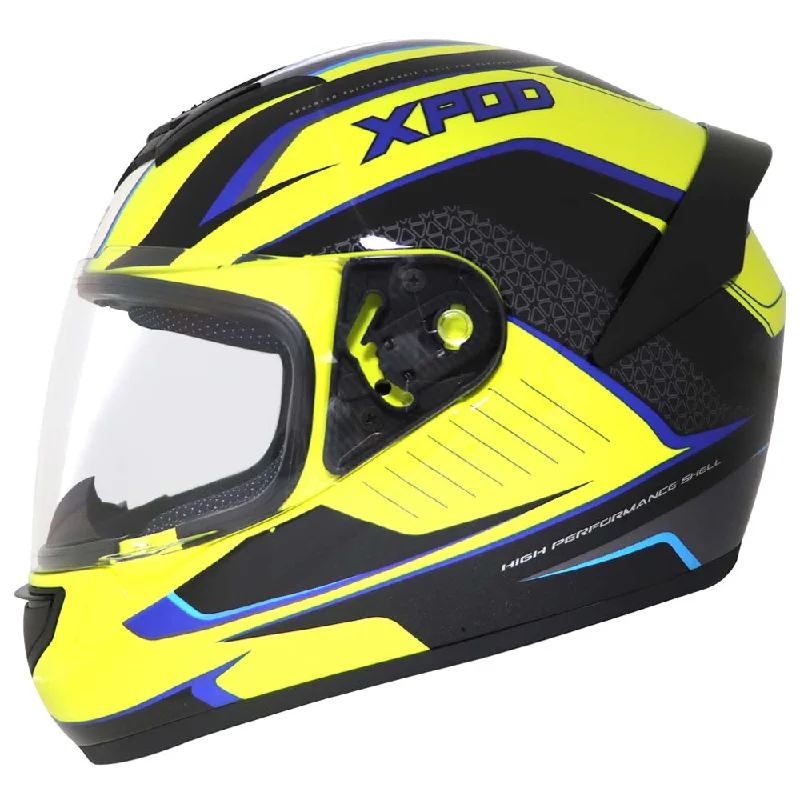 TVS XPOD Aerodynamic Helmet for Men- ISI & DOT Certified, Ultrawide Visor, Quick Release Strap – Premium Bike Helmet with Enhanced Air Circulation (Dynamic Dual Neon)