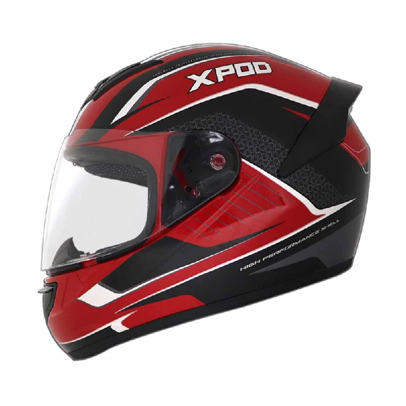 TVS XPOD Aerodynamic Helmet for Men- ISI & DOT Certified, Ultrawide Visor, Quick Release Strap – Premium Bike Helmet with Enhanced Air Circulation (Dynamic Dual Red)