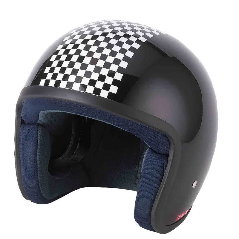 Vcan V500-1 Open Face Helmet - Chequer