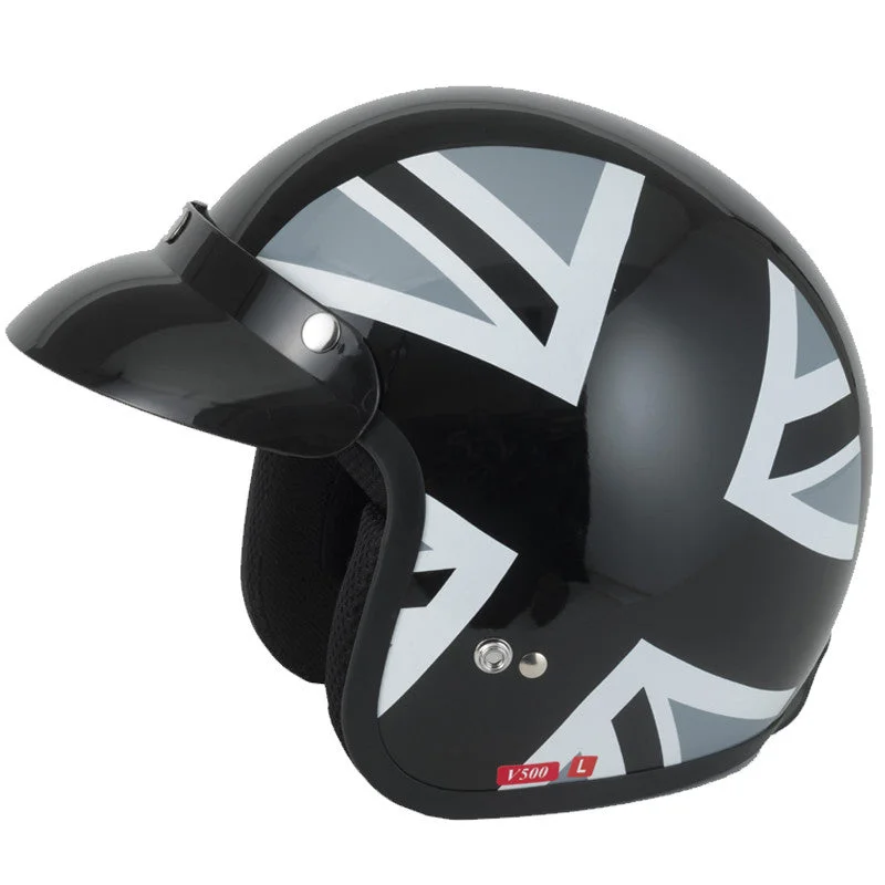 Vcan V500 Open Face Helmet - Black Jack