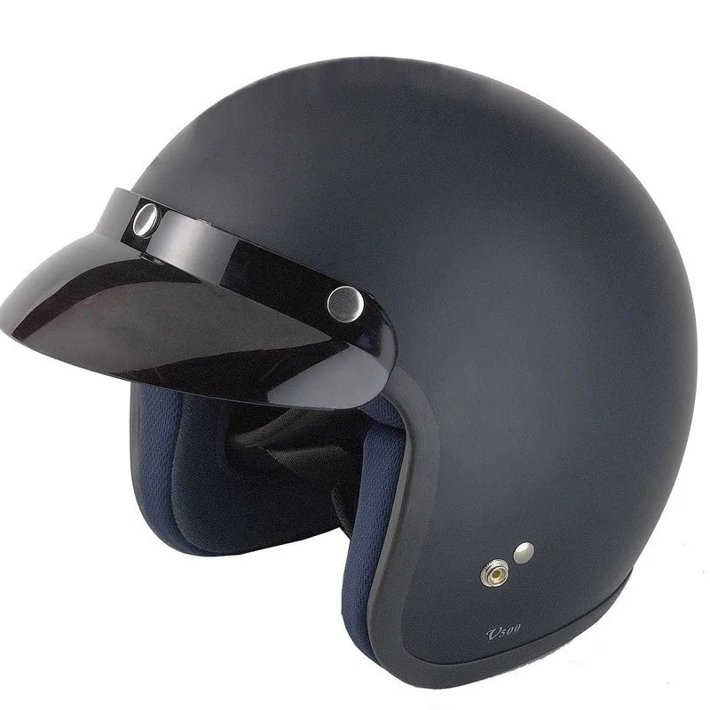 Vcan V500 Open Face Helmet - Matt Black