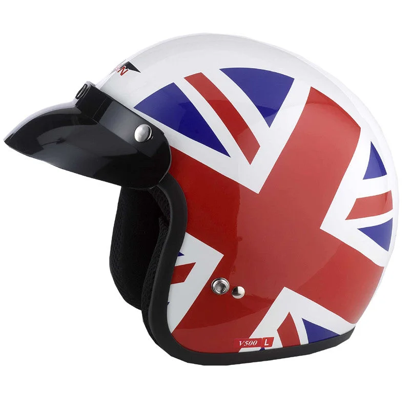 Vcan V500 Open Face Helmet - Union Jack