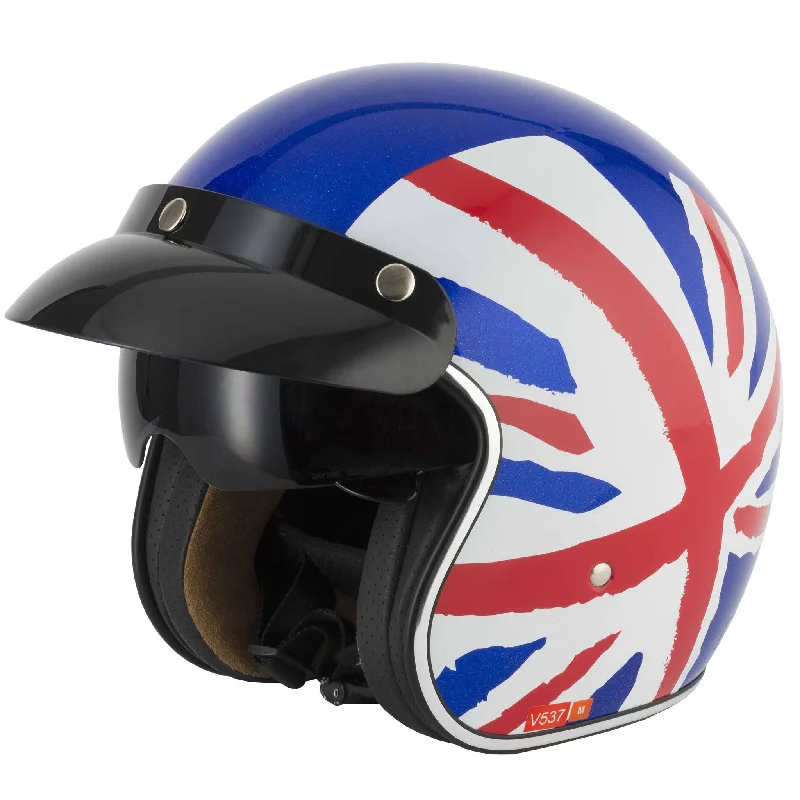 Vcan V537 Open Face Helmet - Union Jack Flake