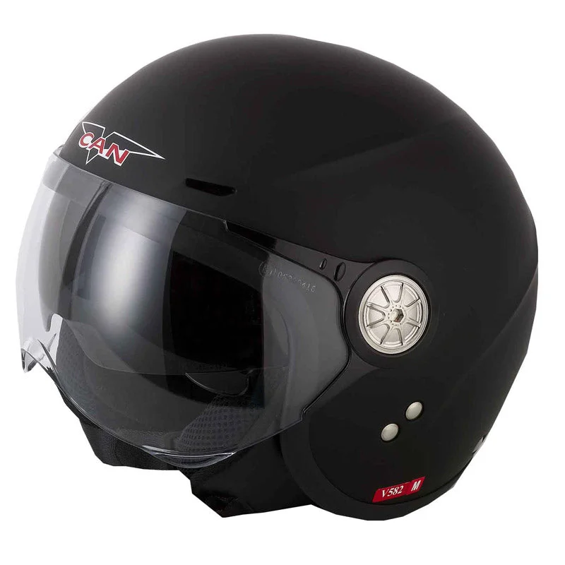 Vcan V582 Open Face Helmet - Matt Black