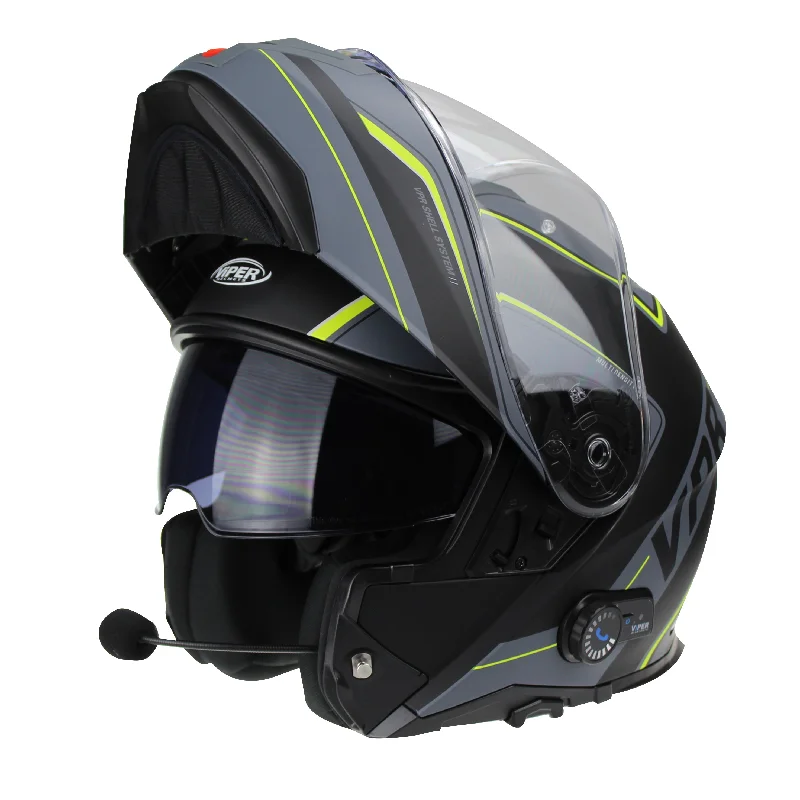 Viper RSV191 Flip Front Helmet Fitted with Blinc Bluetooth System